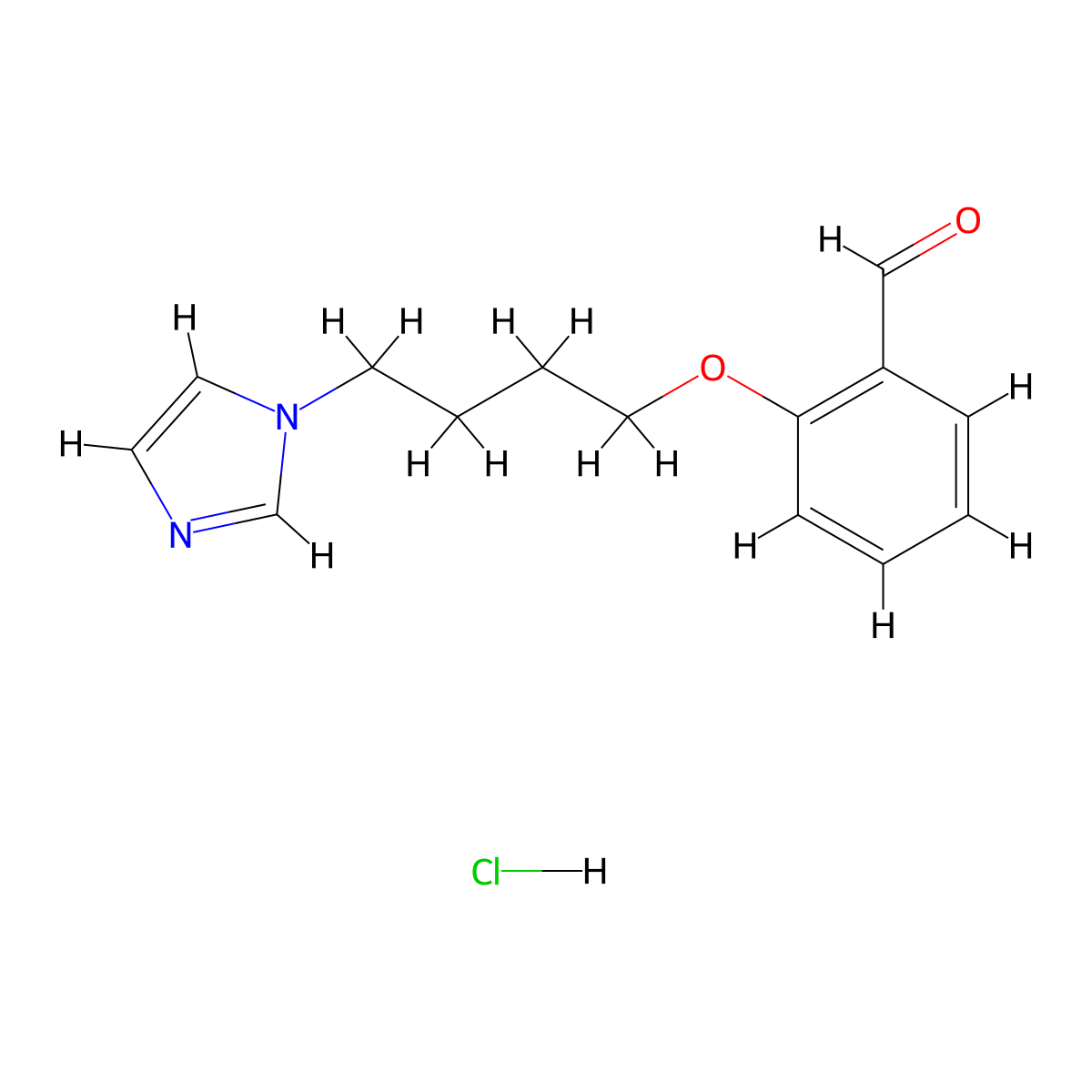 2-(4-(1H-Imidazol-1-yl)butoxy)benzaldehyde hydrochloride molecular structure, CAS 1609409-37-1