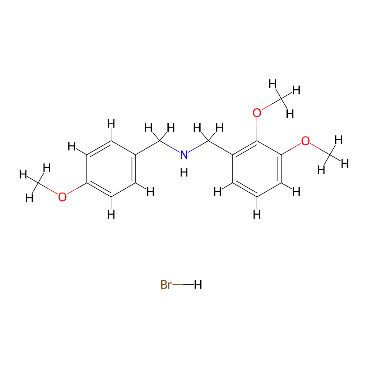 (2,3-Dimethoxybenzyl)(4-methoxybenzyl)amine hydrobromide molecular structure, CAS 1609409-42-8
