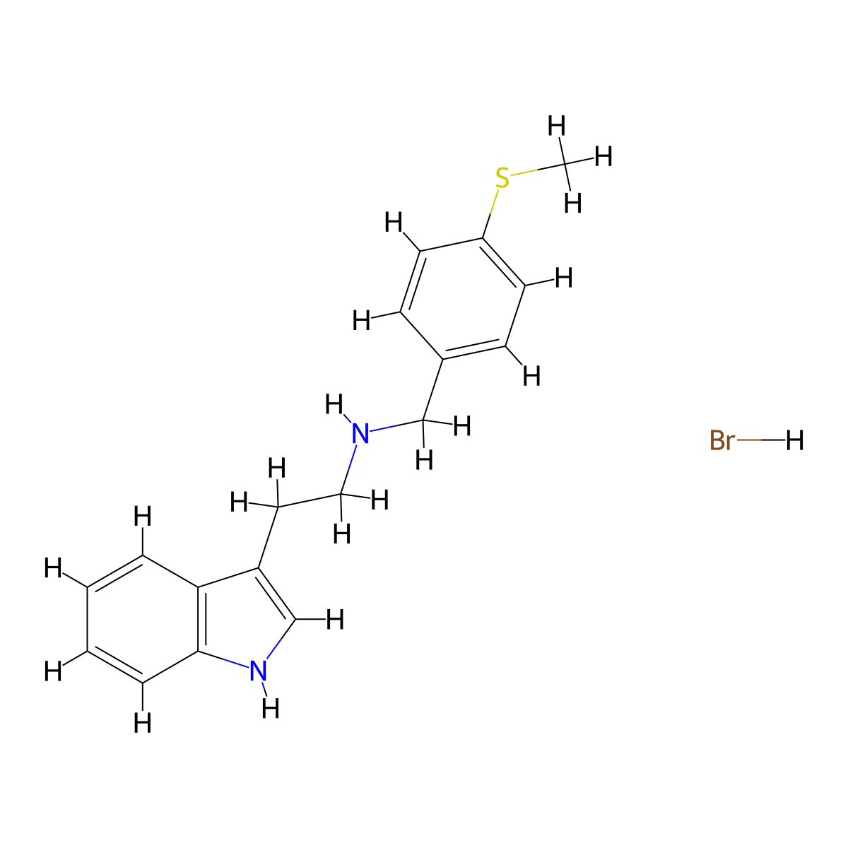 [2-(1H-indol-3-yl)ethyl][4-(methylthio)benzyl]amine hydrobromide molecular structure, CAS 1609409-44-0