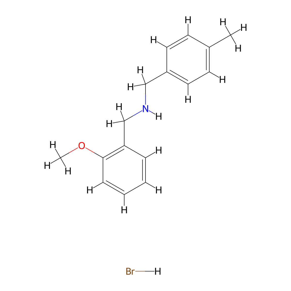 (2-Methoxybenzyl)(4-methylbenzyl)amine hydrobromide molecular structure, CAS 1609409-45-1