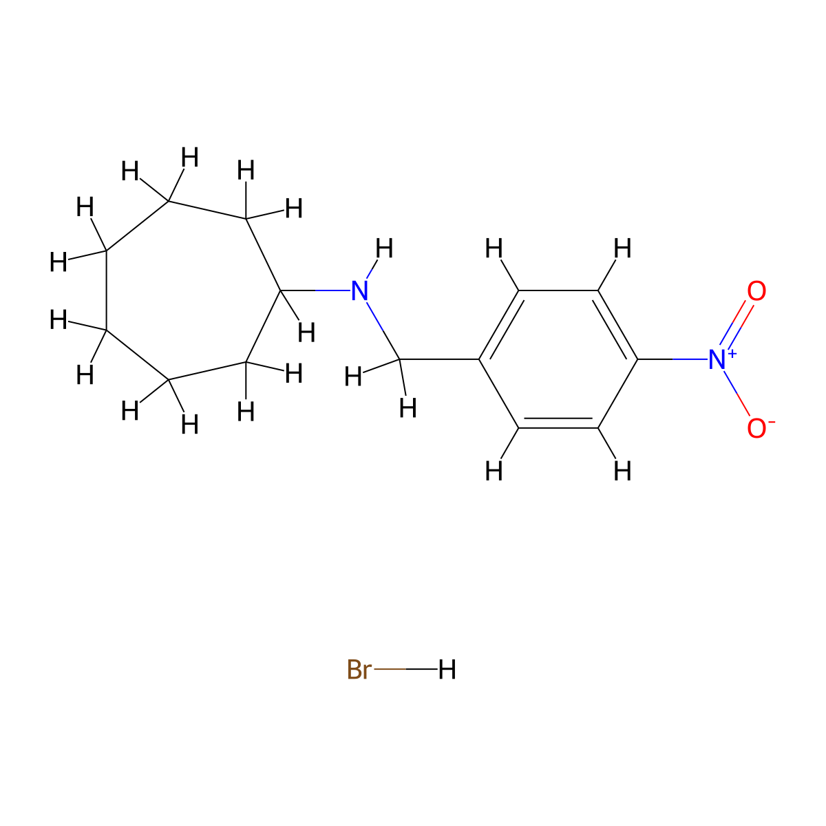 N-(4-nitrobenzyl)cycloheptanamine hydrobromide molecular structure, CAS 1609409-46-2