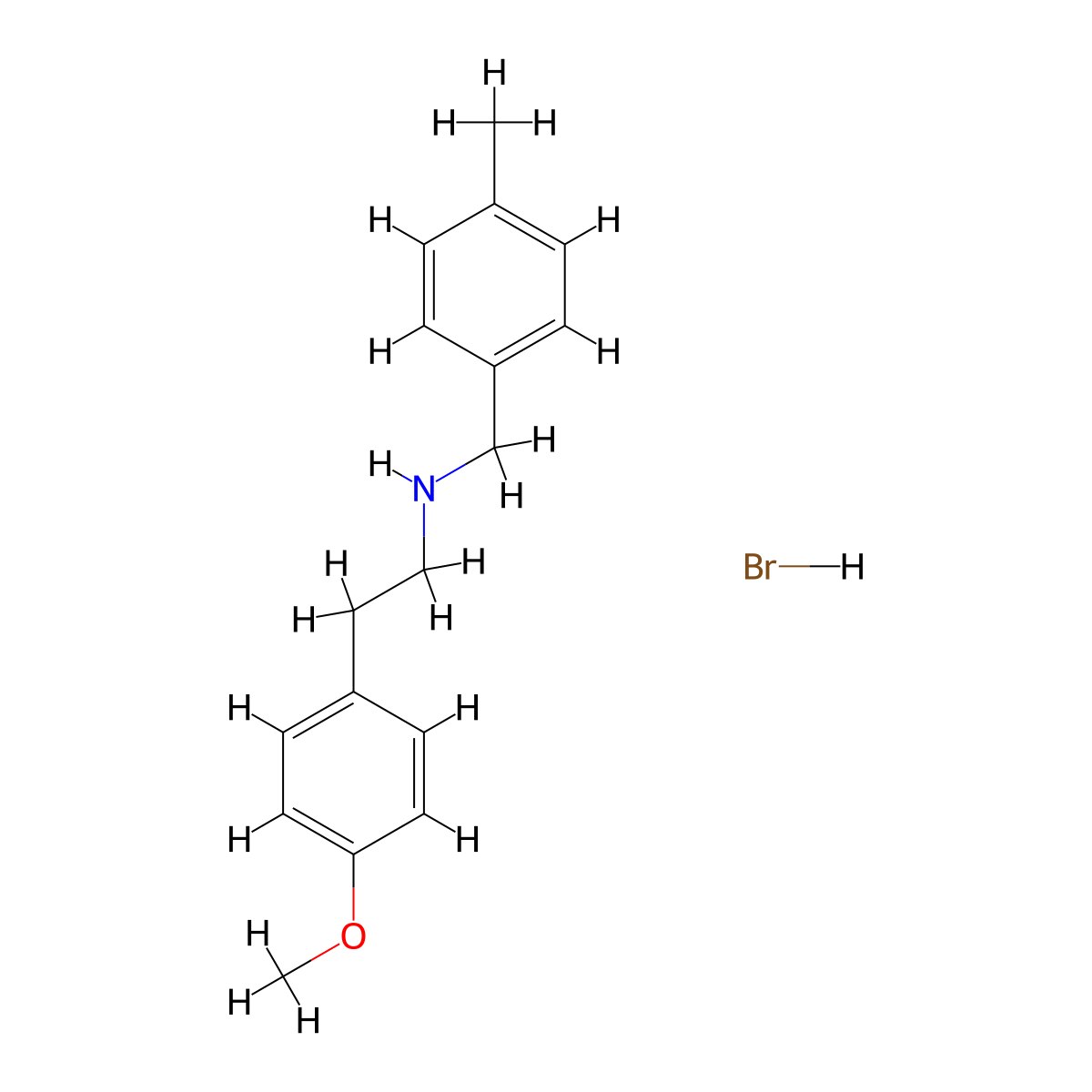 [2-(4-Methoxyphenyl)ethyl](4-methylbenzyl)amine hydrobromide molecular structure, CAS 1609409-47-3