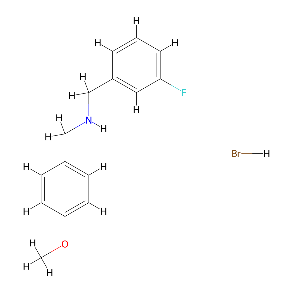 (3-Fluorobenzyl)(4-methoxybenzyl)amine hydrobromide molecular structure, CAS 1609409-49-5