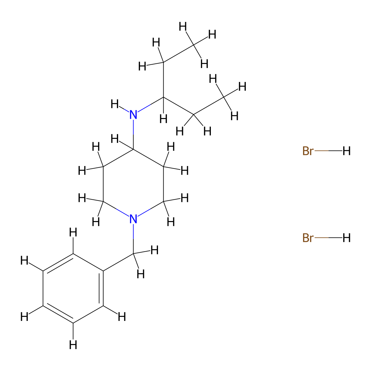 1-benzyl-N-(1-ethylpropyl)-4-piperidinamine dihydrobromide molecular structure, CAS 1609409-50-8