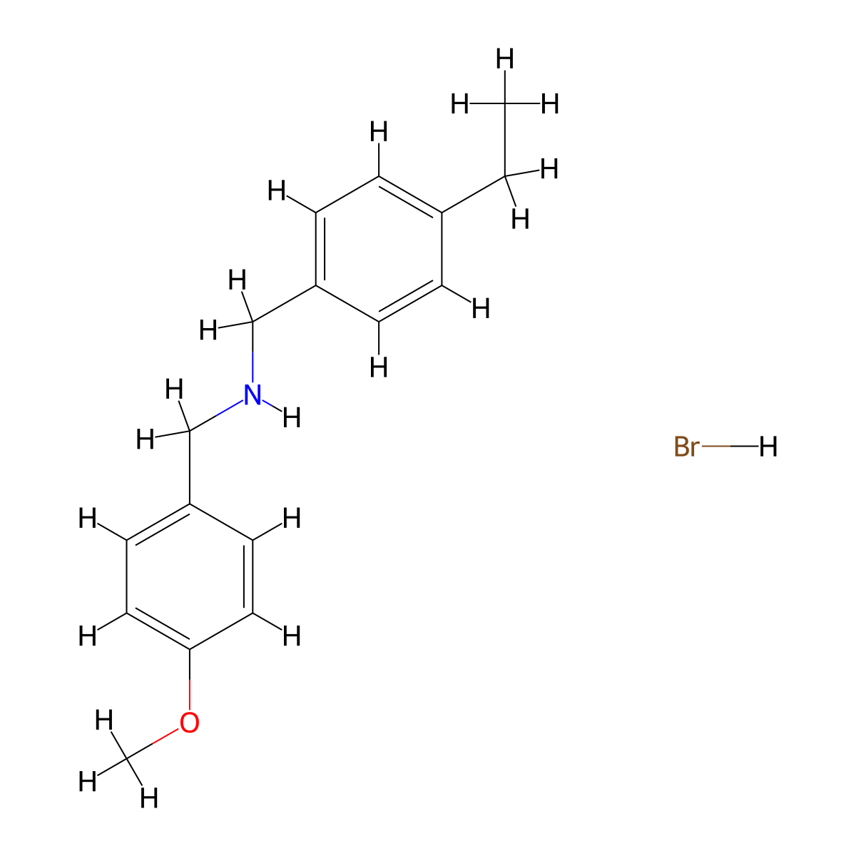 (4-Ethylbenzyl)(4-methoxybenzyl)amine hydrobromide molecular structure, CAS 1609409-51-9