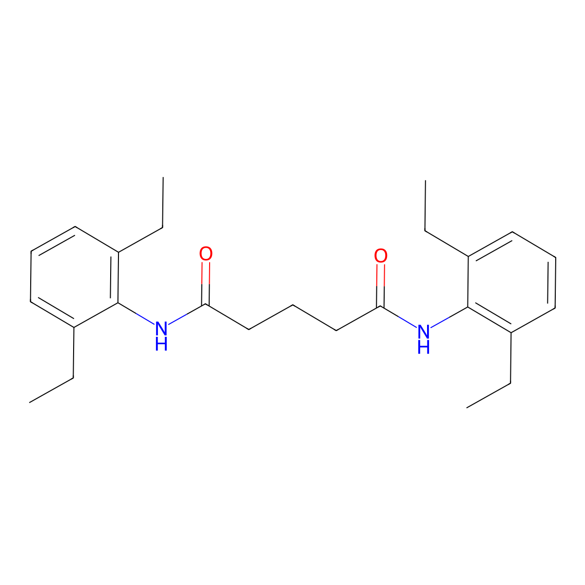 N,N'-bis(2,6-diethylphenyl)pentanediamide molecular structure, CAS 160942-42-7