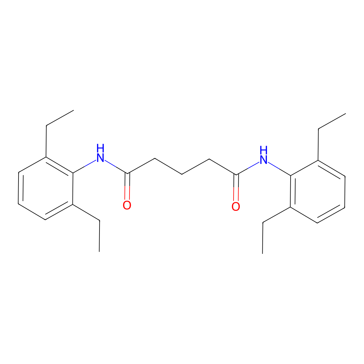 N,N'-bis(2,6-diethylphenyl)pentanediamide molecular structure, CAS 160942-42-7