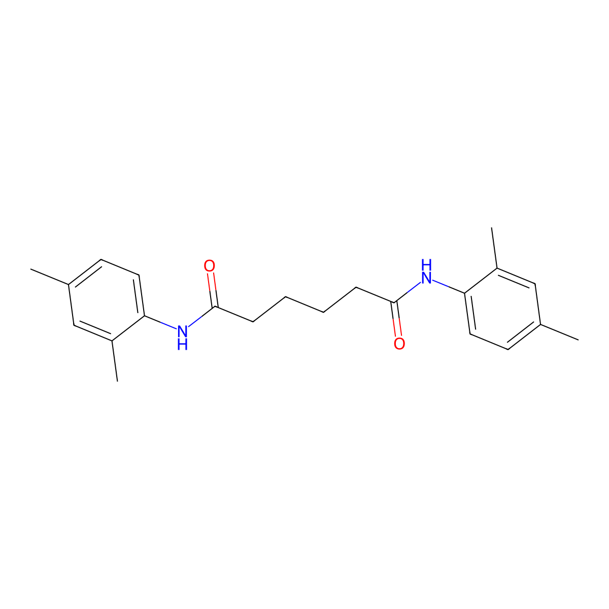 N(1),N(6)-Bis(2,4-dimethylphenyl)hexanediamide molecular structure, CAS 160942-45-0
