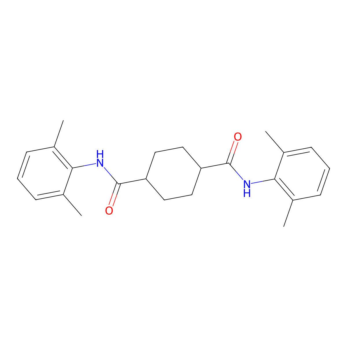 1-N,4-N-bis(2,6-dimethylphenyl)cyclohexane-1,4-dicarboxamide molecular structure, CAS 160942-70-1