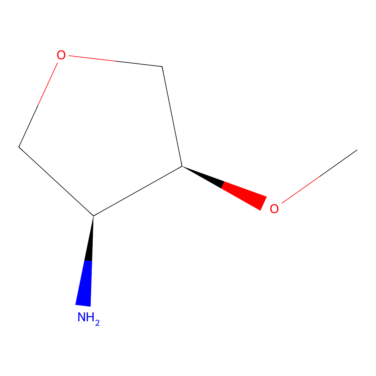 (3S,4S)-4-Methoxytetrahydrofuran-3-amine molecular structure, CAS 1609430-37-6