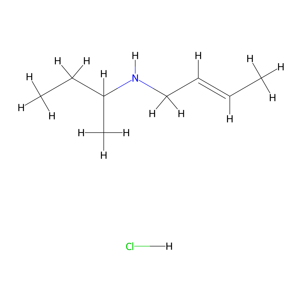 (2E)-N-(sec-butyl)-2-buten-1-amine hydrochloride molecular structure, CAS 1609430-39-8