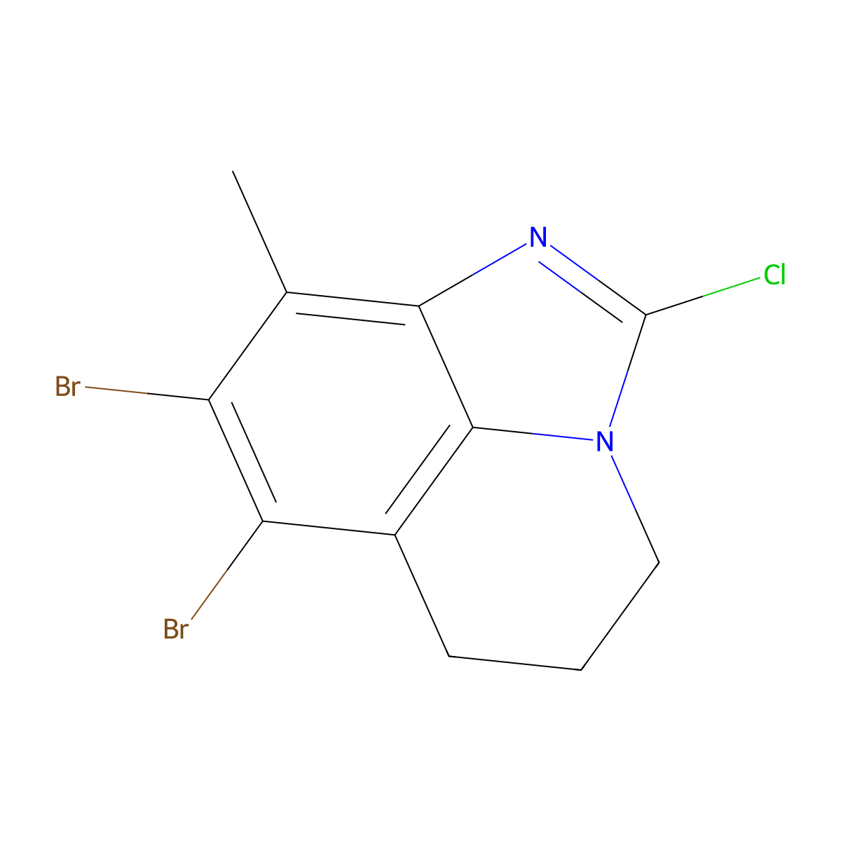7,8-Dibromo-2-chloro-9-methyl-5,6-dihydro-4H-imidazo[4,5,1-ij]quinoline molecular structure, CAS 1609452-31-4
