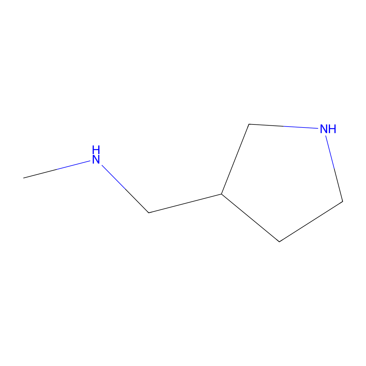 methyl({[(3R)-pyrrolidin-3-yl]methyl})amine molecular structure, CAS 1609457-02-4