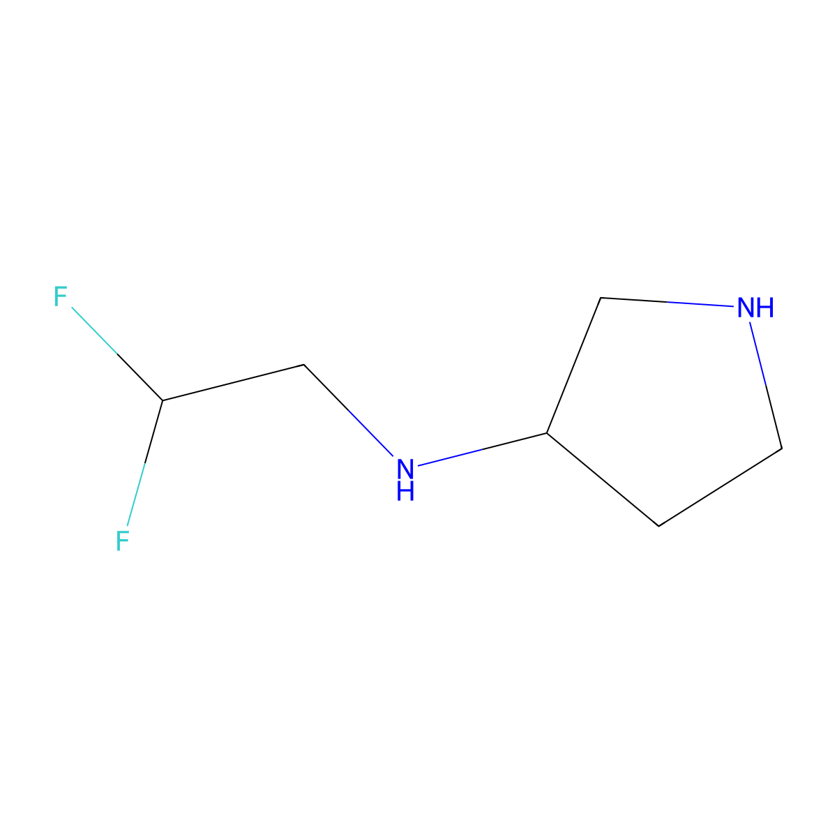 (3S)-N-(2,2-difluoroethyl)pyrrolidin-3-amine molecular structure, CAS 1609459-43-9