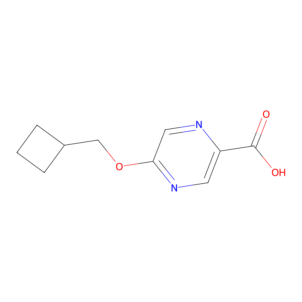5-(Cyclobutylmethoxy)pyrazine-2-carboxylic acid molecular structure, CAS 1609462-20-5