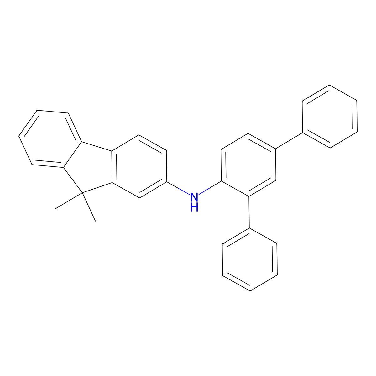 N-([1,1':3',1''-Terphenyl]-4'-yl)-9,9-dimethyl-9H-fluoren-2-amine molecular structure, CAS 1609484-31-2