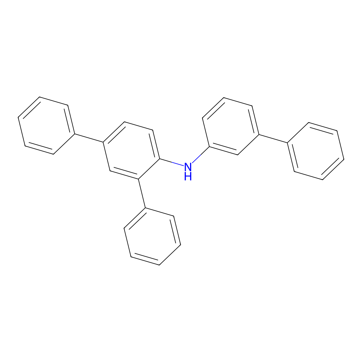 N-([1,1'-Biphenyl]-3-yl)-[1,1':3',1''-terphenyl]-4'-amine molecular structure, CAS 1609484-77-6