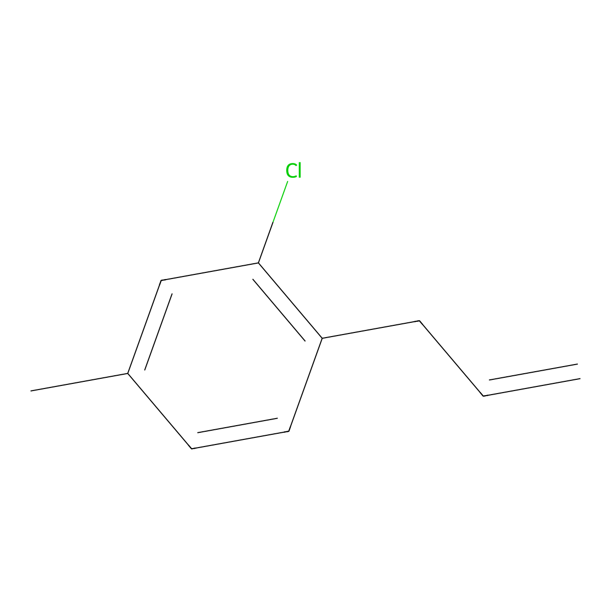 2-Chloro-4-methyl-1-(prop-2-en-1-yl)benzene molecular structure, CAS 1609489-97-5