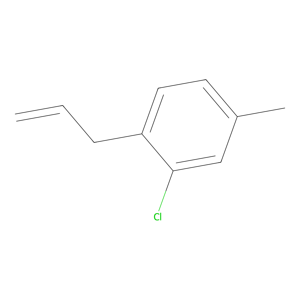 2-Chloro-4-methyl-1-(prop-2-en-1-yl)benzene molecular structure, CAS 1609489-97-5