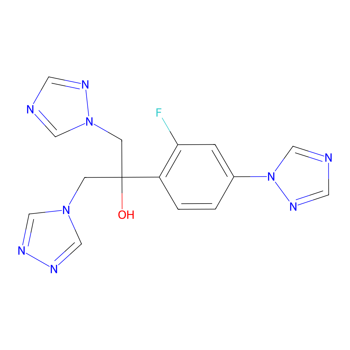 2-[2-Fluoro-4-(1,2,4-triazol-1-yl)phenyl]-1-(1,2,4-triazol-1-yl)-3-(1,2,4-triazol-4-yl)propan-2-ol molecular structure, CAS 1609495-95-5