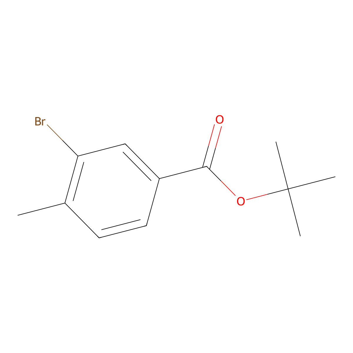 Tert-butyl 3-bromo-4-methylbenzoate molecular structure, CAS 160952-57-8
