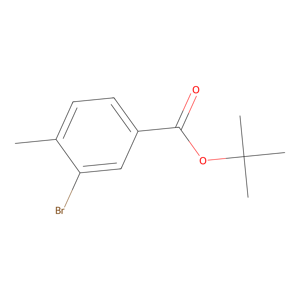 Tert-butyl 3-bromo-4-methylbenzoate molecular structure, CAS 160952-57-8