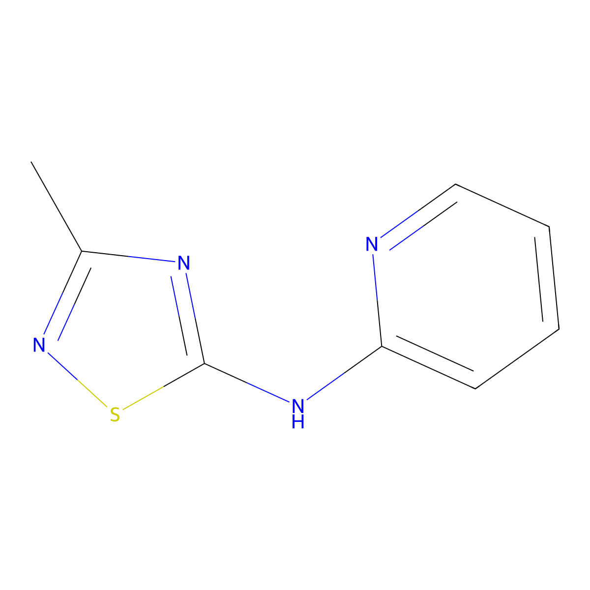 N-(3-Methyl-1,2,4-thiadiazol-5-yl)pyridin-2-amine molecular structure, CAS 1609523-99-0