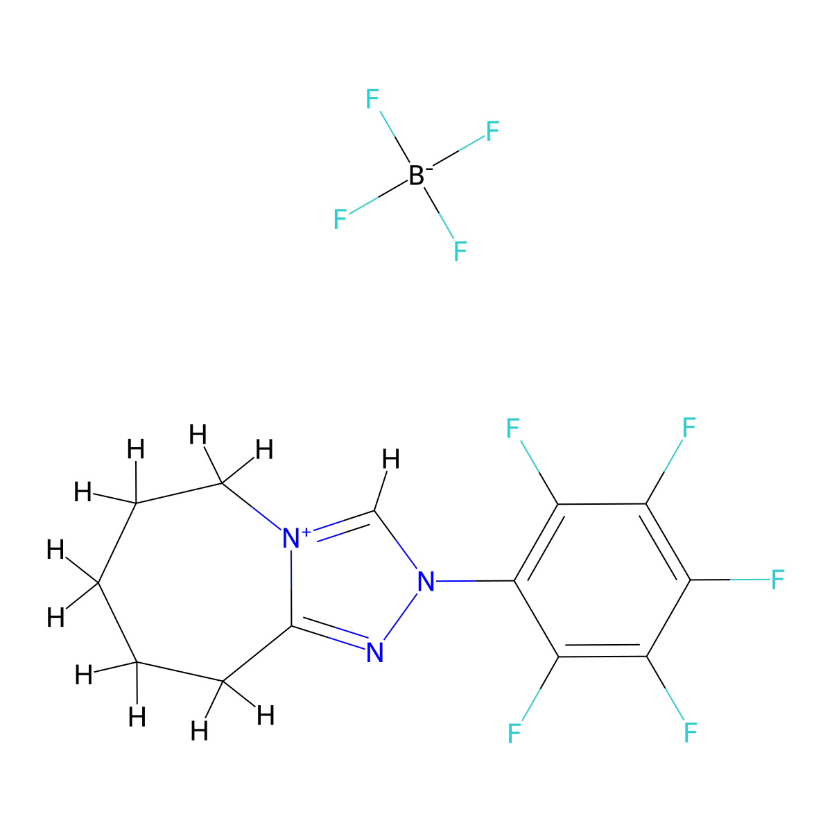 2-(Perfluorophenyl)-6,7,8,9-tetrahydro-5H-[1,2,4]triazolo[4,3-a]azepin-2-ium tetrafluoroborate molecular structure, CAS 1609525-91-8