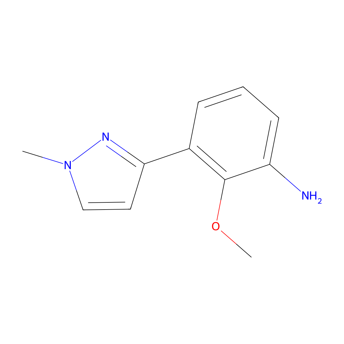 2-Methoxy-3-(1-methyl-1H-pyrazol-3-yl)aniline molecular structure, CAS 1609531-32-9