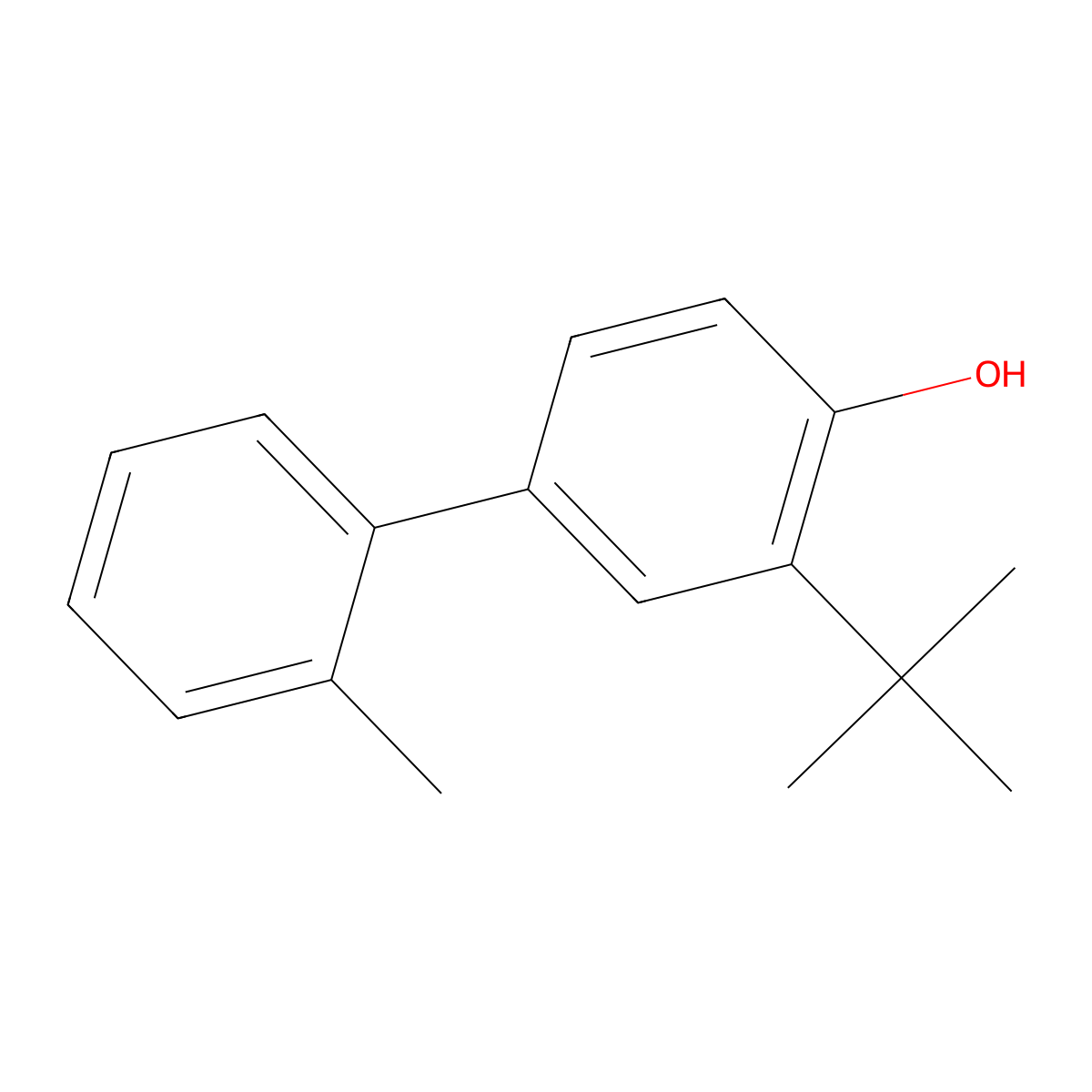 3-Tert-butyl-2'-methyl-[1,1'-biphenyl]-4-ol molecular structure, CAS 1609538-15-9