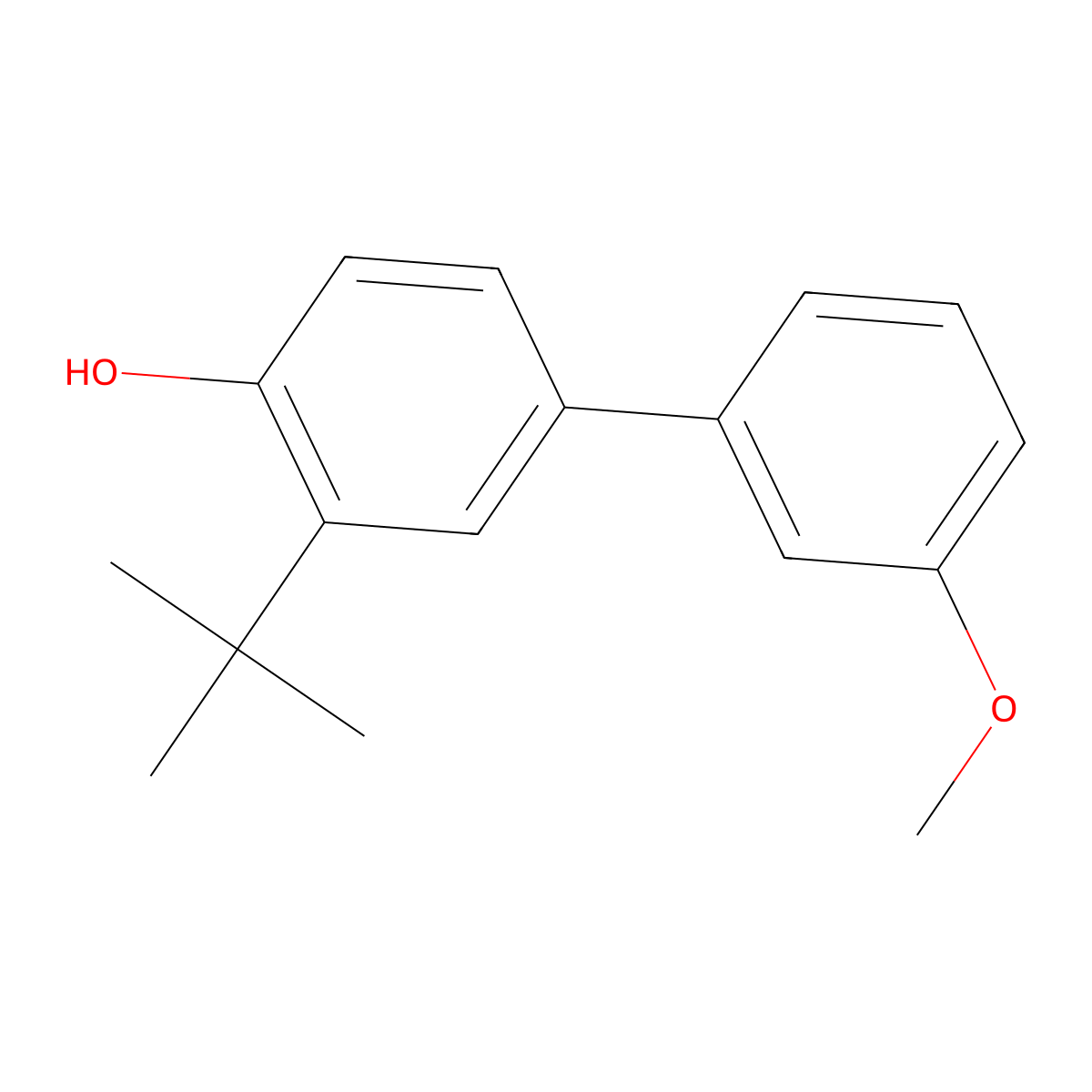 3-Tert-butyl-3'-methoxy-[1,1'-biphenyl]-4-ol molecular structure, CAS 1609538-18-2