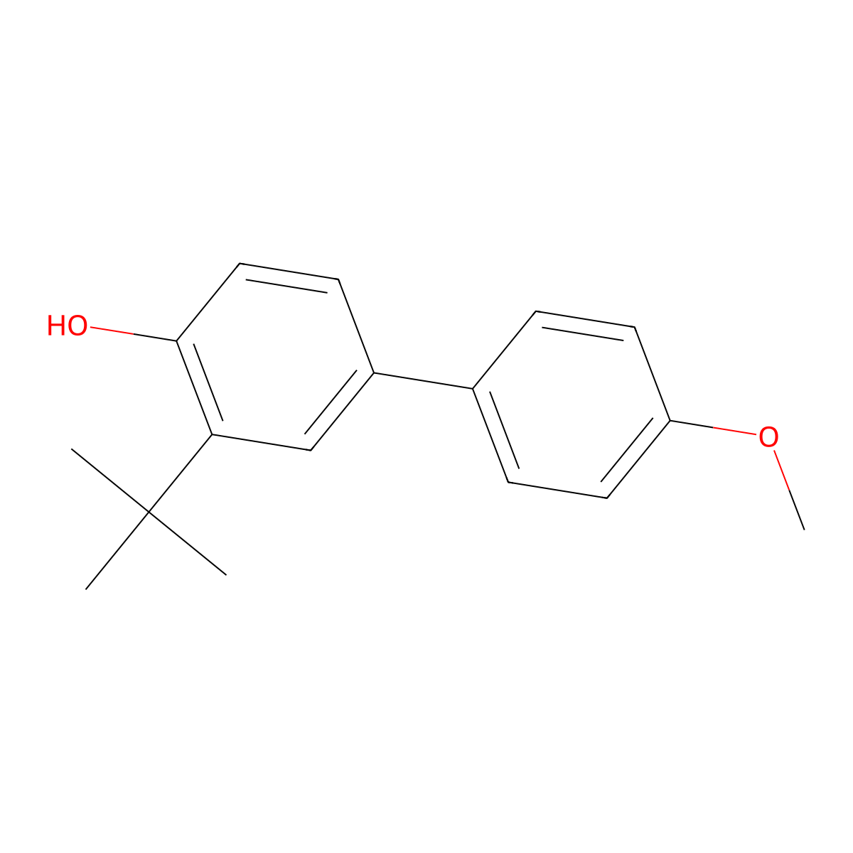 3-Tert-butyl-4'-methoxy-[1,1'-biphenyl]-4-ol molecular structure, CAS 1609538-19-3