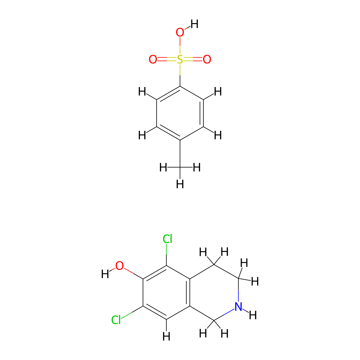 5,7-Dichloro-1,2,3,4-tetrahydroisoquinolin-6-ol,4-methylbenzenesulfonate molecular structure, CAS 1609545-55-2
