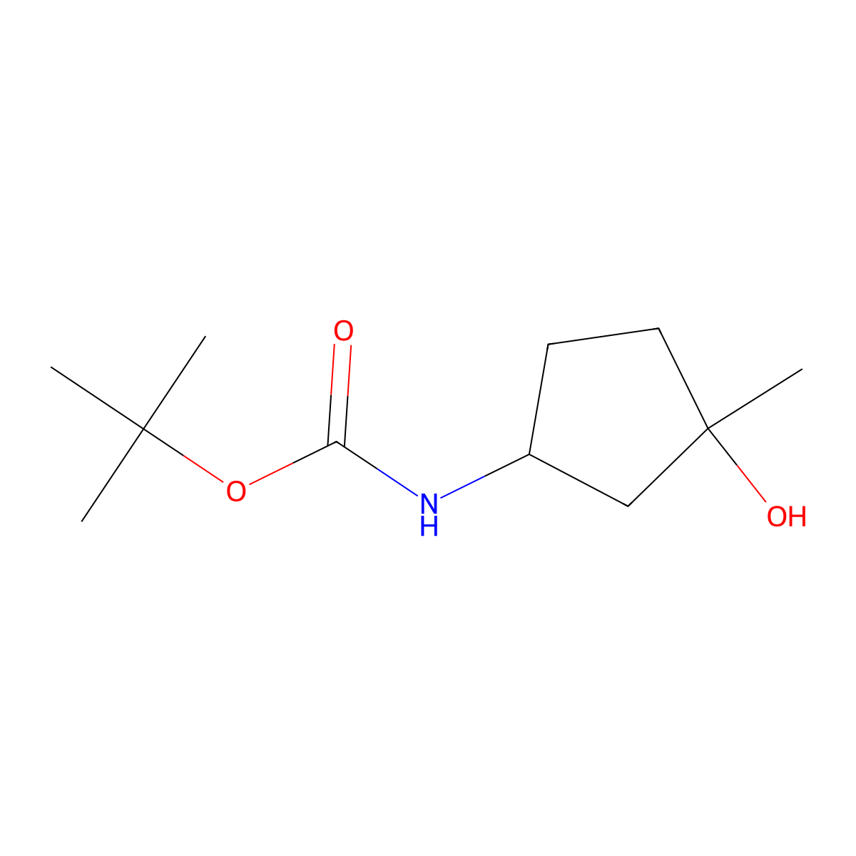 Tert-butyl (3-hydroxy-3-methylcyclopentyl)carbamate molecular structure, CAS 1609546-14-6