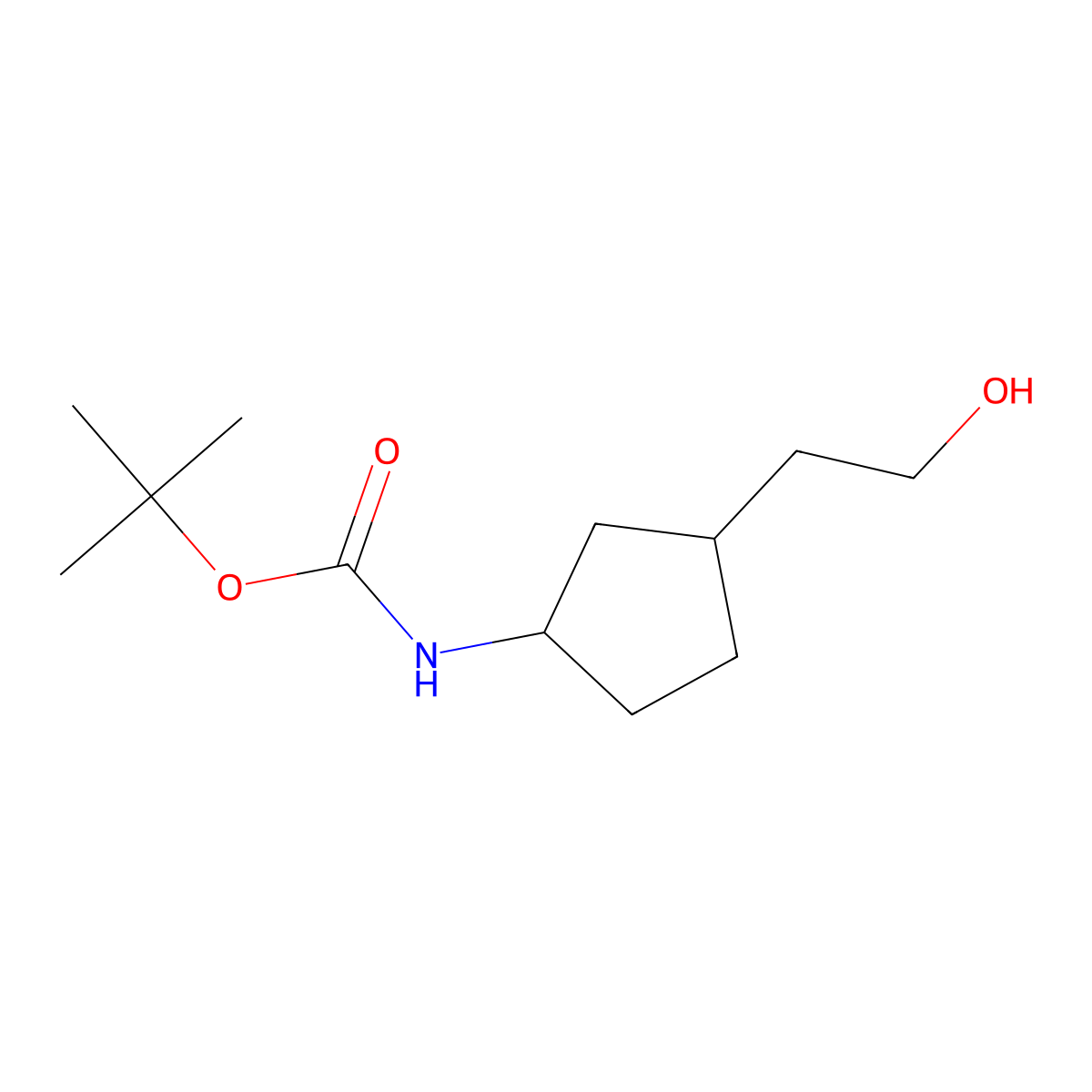 tert-butyl N-[3-(2-hydroxyethyl)cyclopentyl]carbamate molecular structure, CAS 1609546-17-9