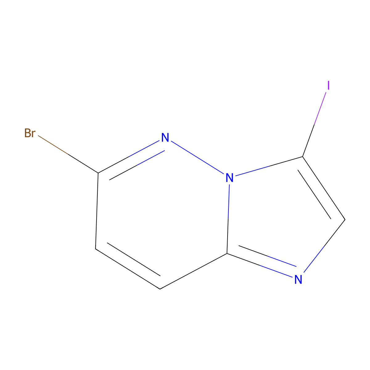 6-Bromo-3-iodoimidazo[1,2-b]pyridazine molecular structure, CAS 1609565-17-4