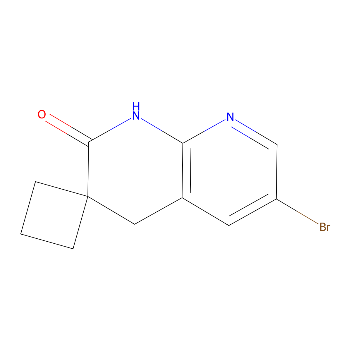 6-Bromospiro[1,4-dihydro-1,8-naphthyridine-3,1'-cyclobutane]-2-one molecular structure, CAS 1609579-01-2