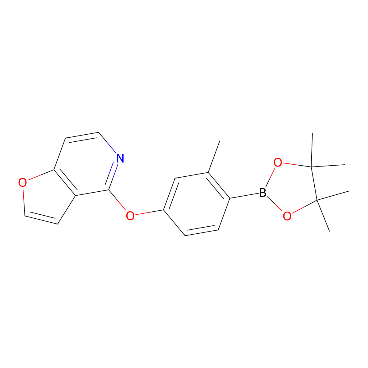 4-(3-Methyl-4-(4,4,5,5-tetramethyl-1,3,2-dioxaborolan-2-YL)phenoxy)furo[3,2-C]pyridine molecular structure, CAS 1609581-01-2
