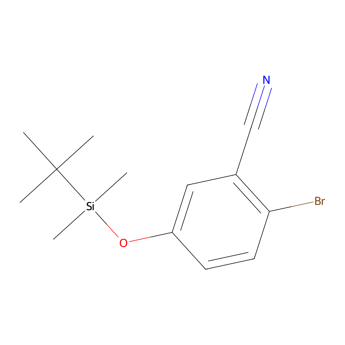 2-Bromo-5-[(tert-butyldimethylsilyl)oxy]benzonitrile molecular structure, CAS 1609581-12-5