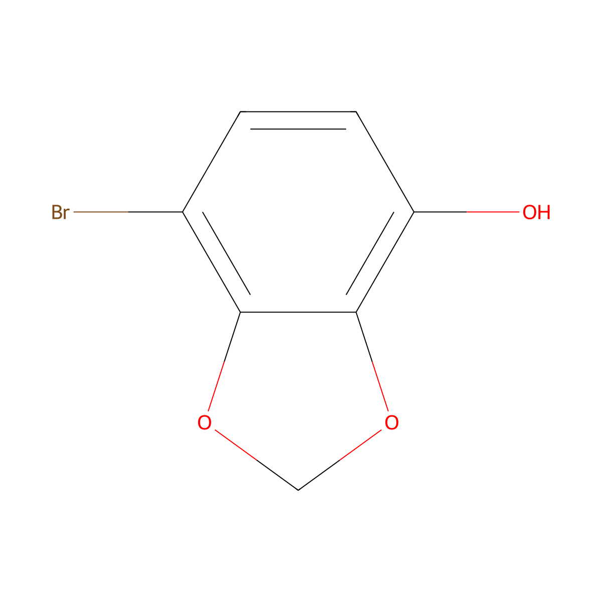 7-Bromobenzo[d][1,3]dioxol-4-ol molecular structure, CAS 1609581-67-0
