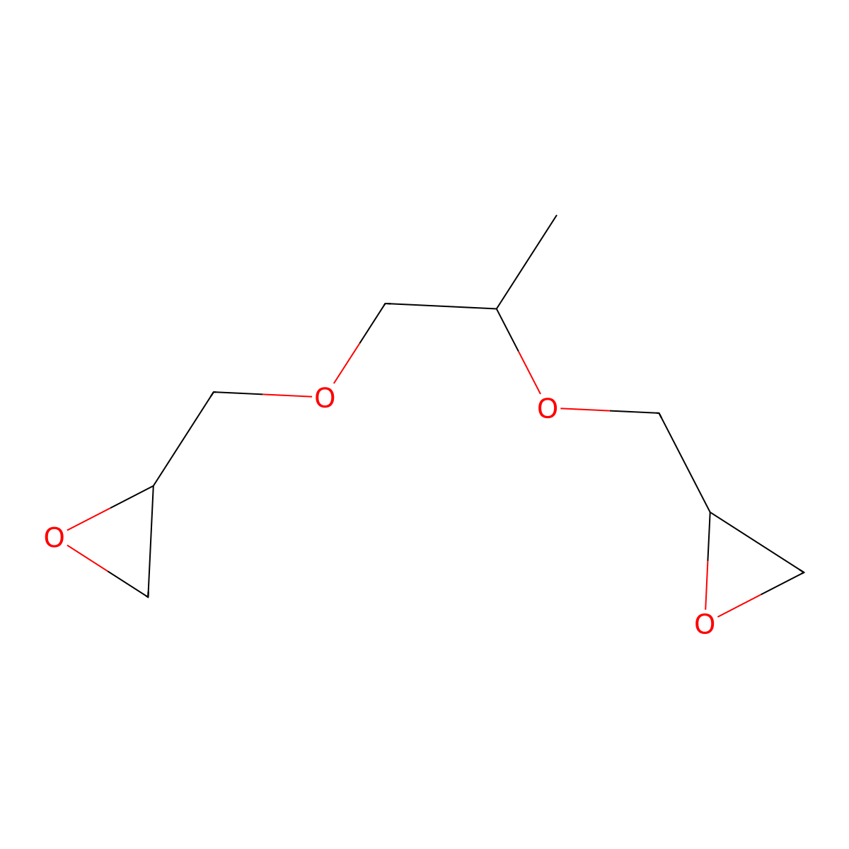 Propylene glycol diglycidyl ether homopolymer molecular structure, CAS 16096-30-3