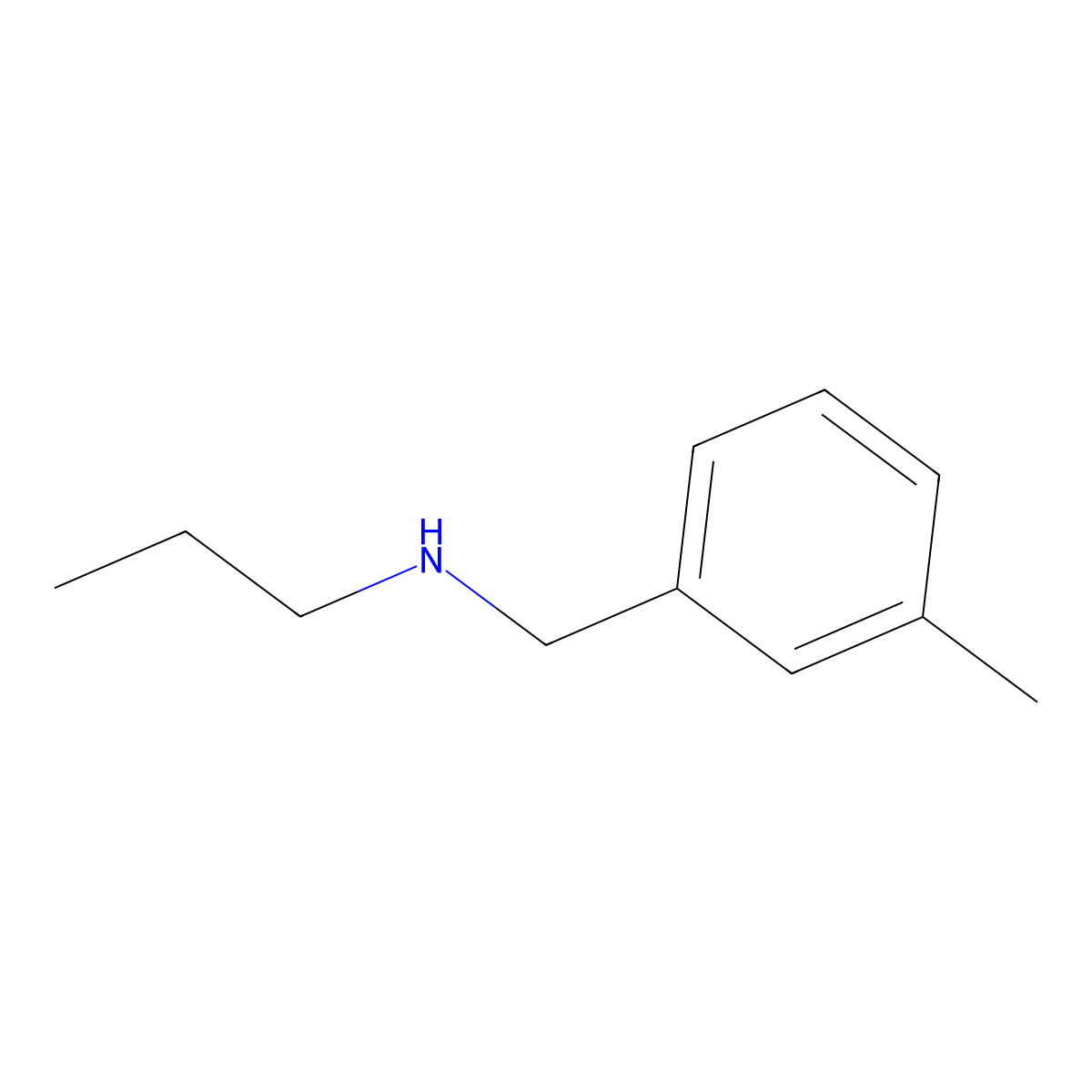 N-[(3-Methylphenyl)methyl]propan-1-amine molecular structure, CAS 16096-52-9