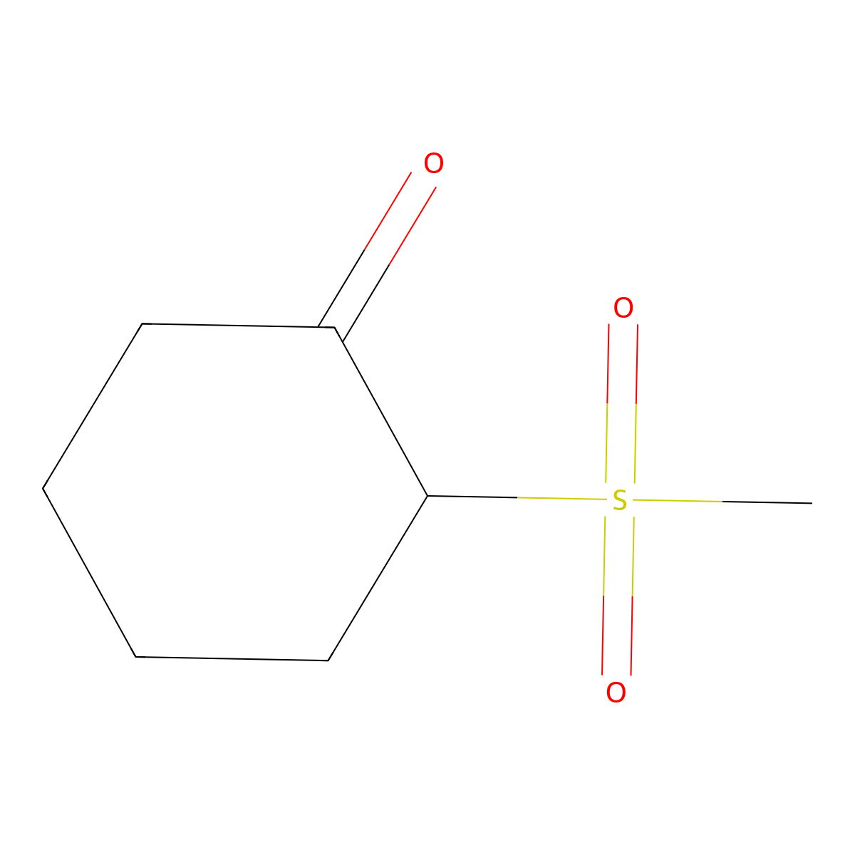 2-Methanesulfonylcyclohexan-1-one molecular structure, CAS 16096-71-2