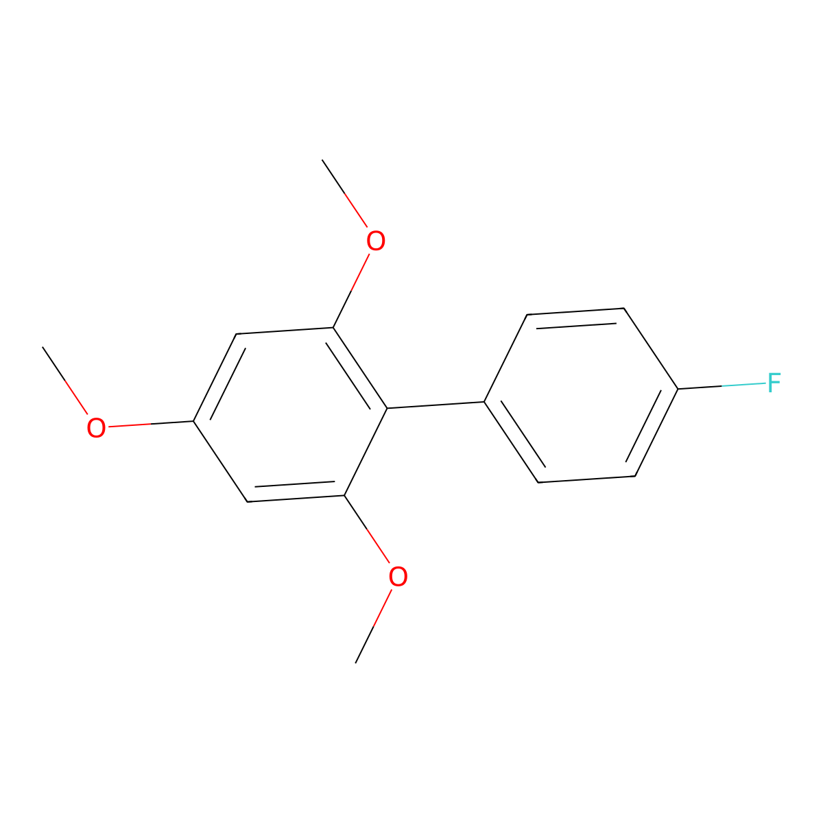 4'-Fluoro-2,4,6-trimethoxy-1,1'-biphenyl molecular structure, CAS 1609630-63-8