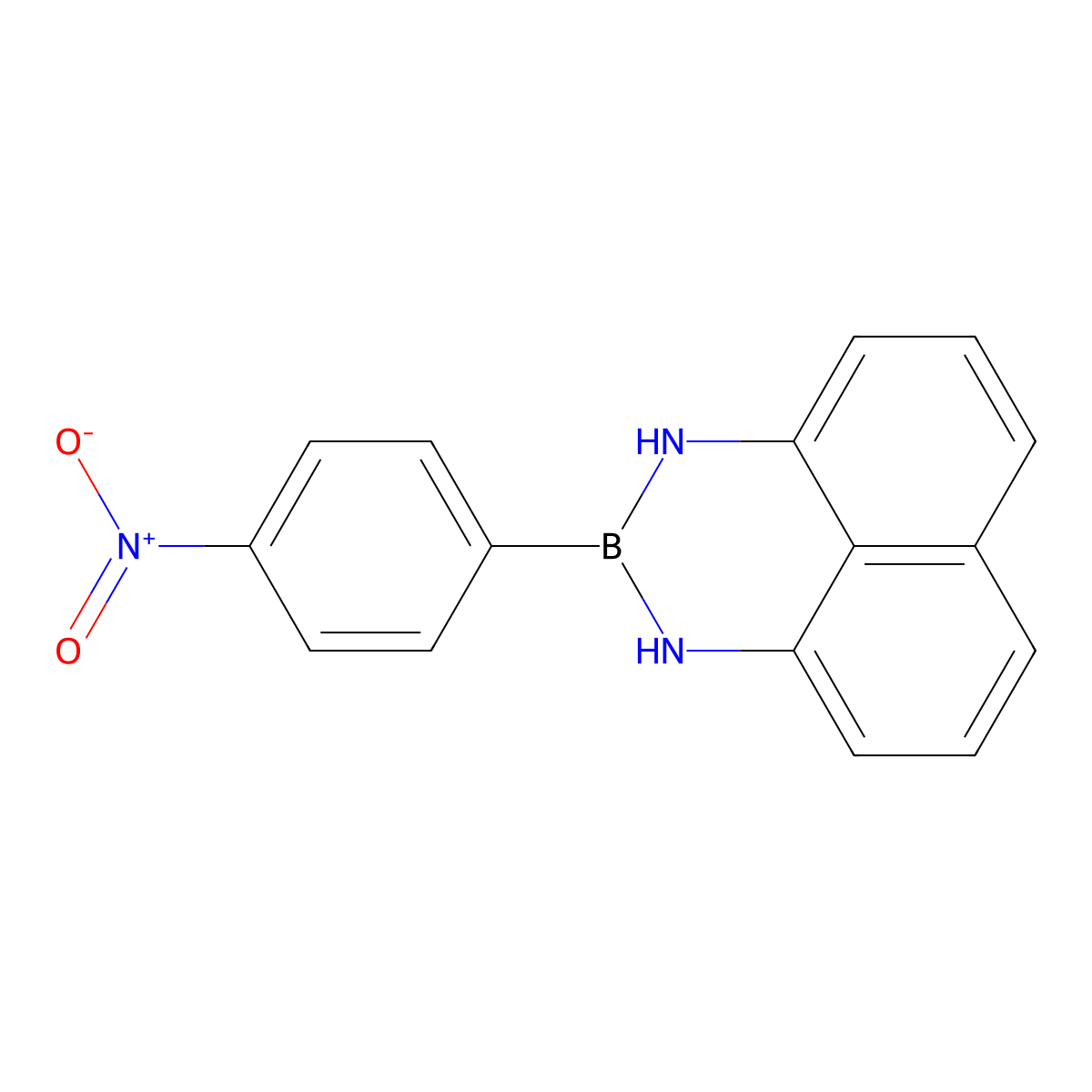 2-(4-Nitrophenyl)-2,3-dihydro-1H-naphtho[1,8-DE][1,3,2]diazaborinine molecular structure, CAS 1609633-48-8