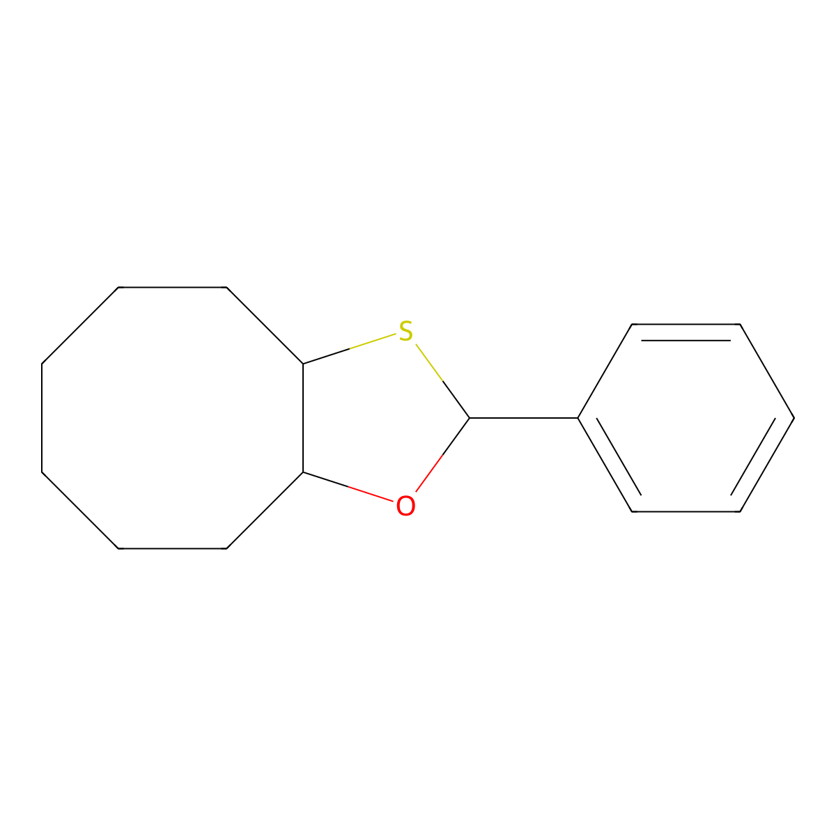 2-Phenyloctahydrocycloocta[d][1,3]oxathiole molecular structure, CAS 1609633-50-2