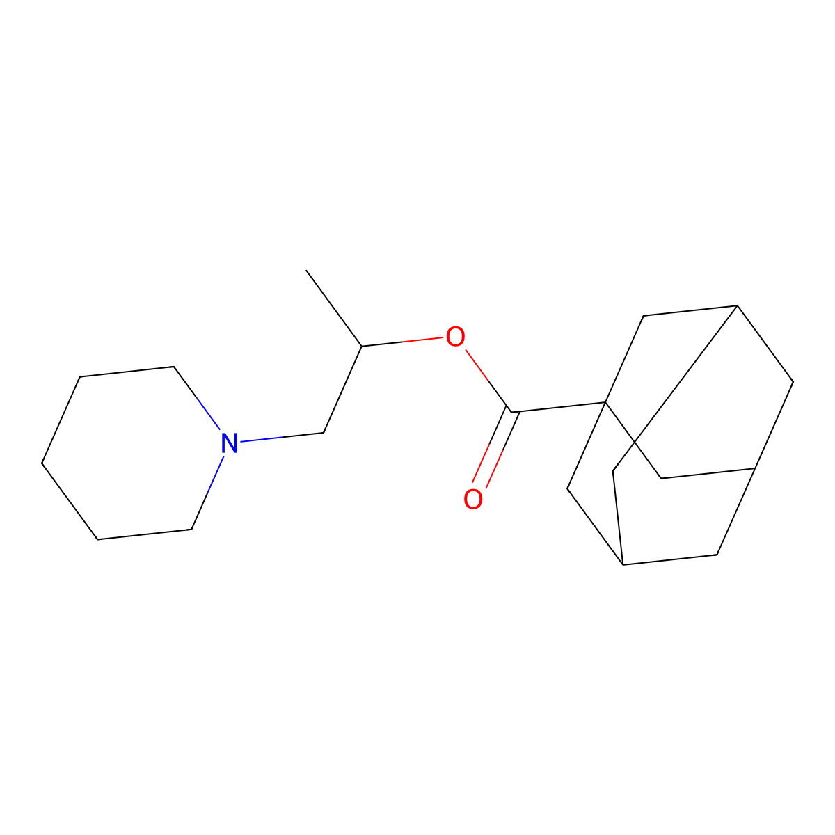 1-Methyl-2-(1-piperidinyl)ethyl 1-adamantanecarboxylate molecular structure, CAS 1609639-47-5