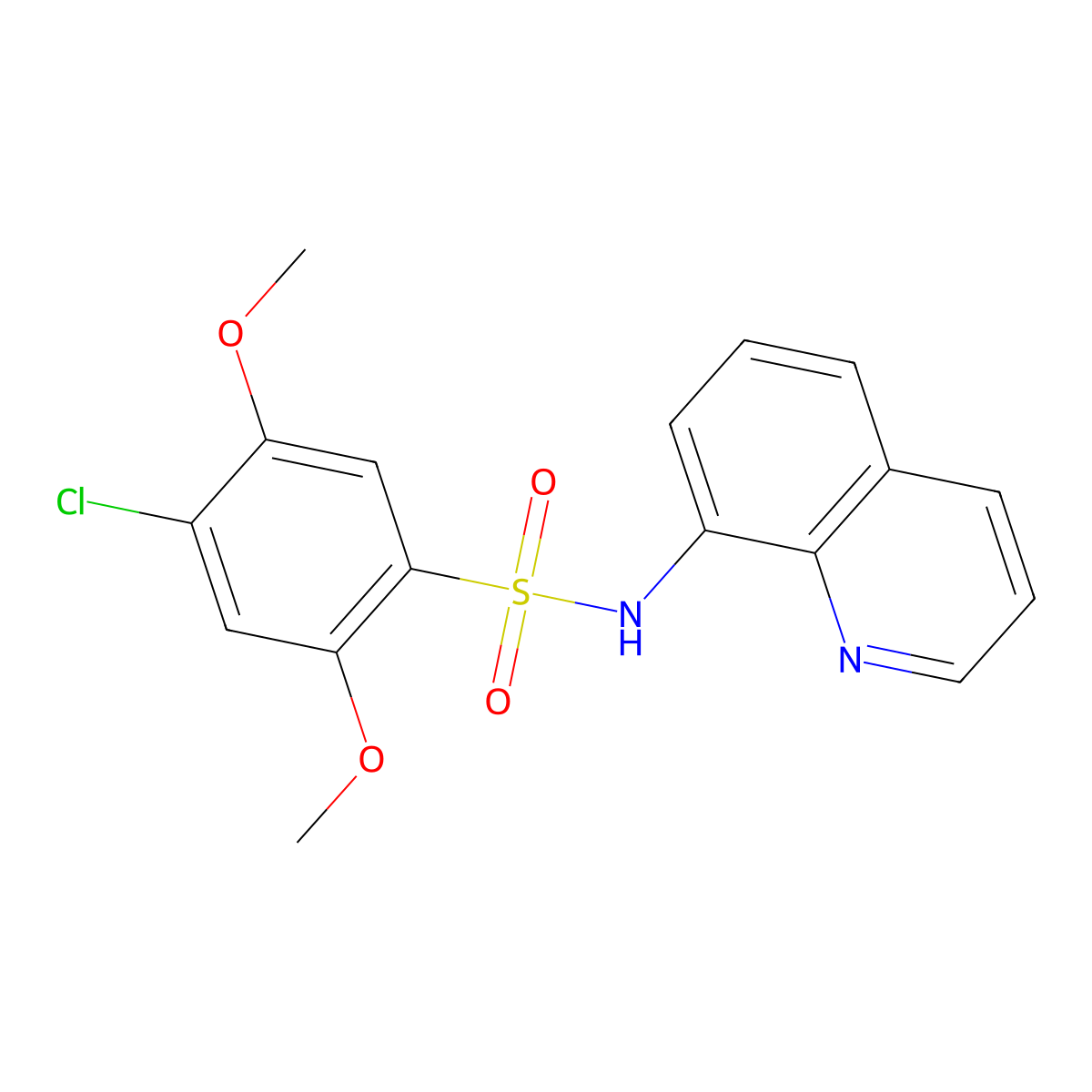 4-chloro-2,5-dimethoxy-N-(8-quinolinyl)benzenesulfonamide molecular structure, CAS 1609639-67-9