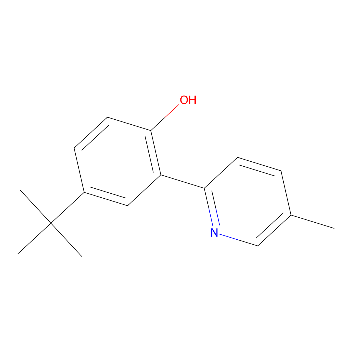 4-(Tert-butyl)-2-(5-methylpyridin-2-yl)phenol molecular structure, CAS 1609654-42-3