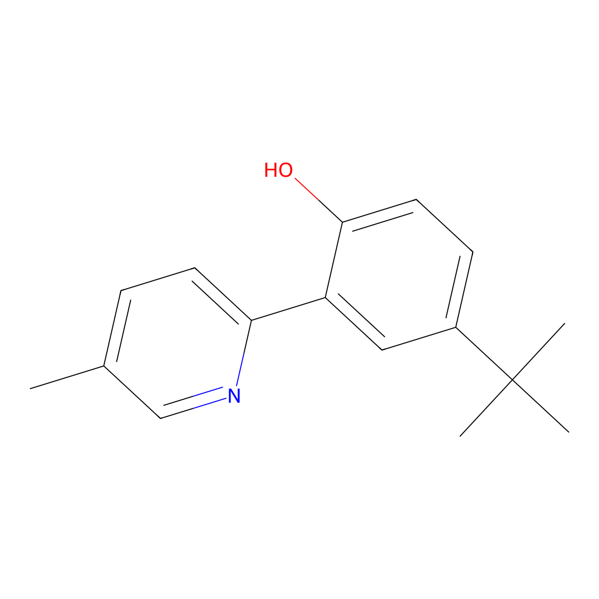 4-(Tert-butyl)-2-(5-methylpyridin-2-yl)phenol molecular structure, CAS 1609654-42-3